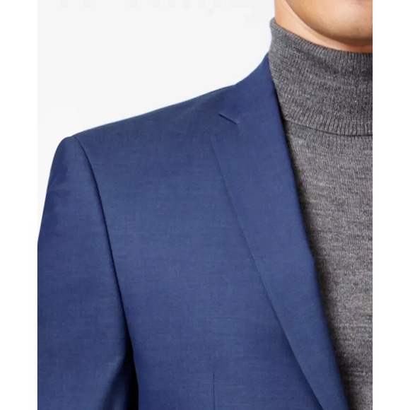 Marc New York Mens Suit Jacket Blazer Modern fit 42R Blue Solid Stretch E121735 - Picture 3 of 3